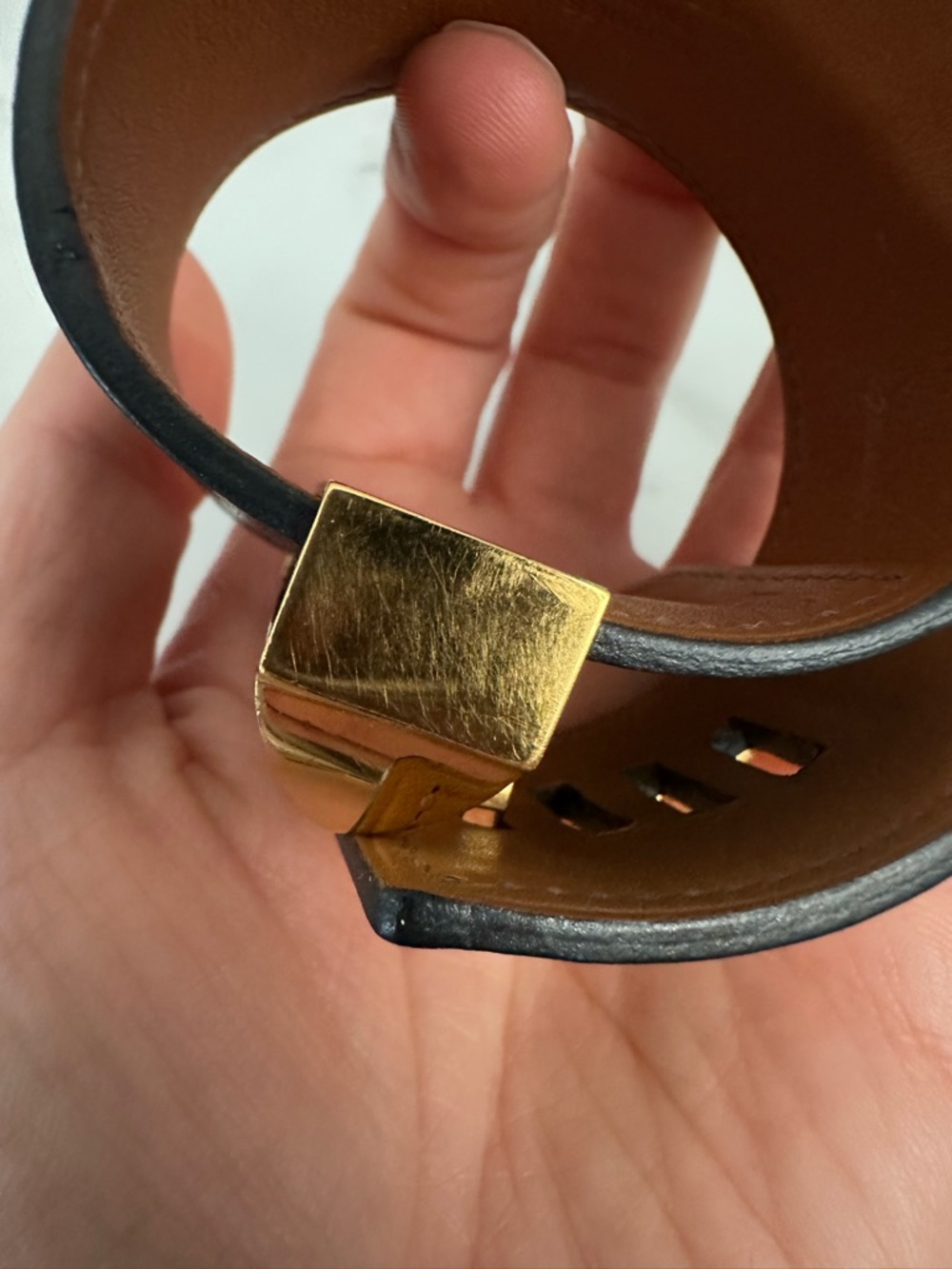 Hermès Collier de Chien Gold & Black Leather Bracelet - Picture 11 of 16